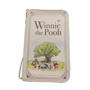 Disney Loungefly Winnie The Pooh Cream Zip Around Wallet With Wrist Strap